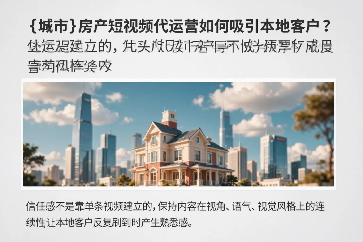 南充房产短视频代运营如何吸引本地客户？