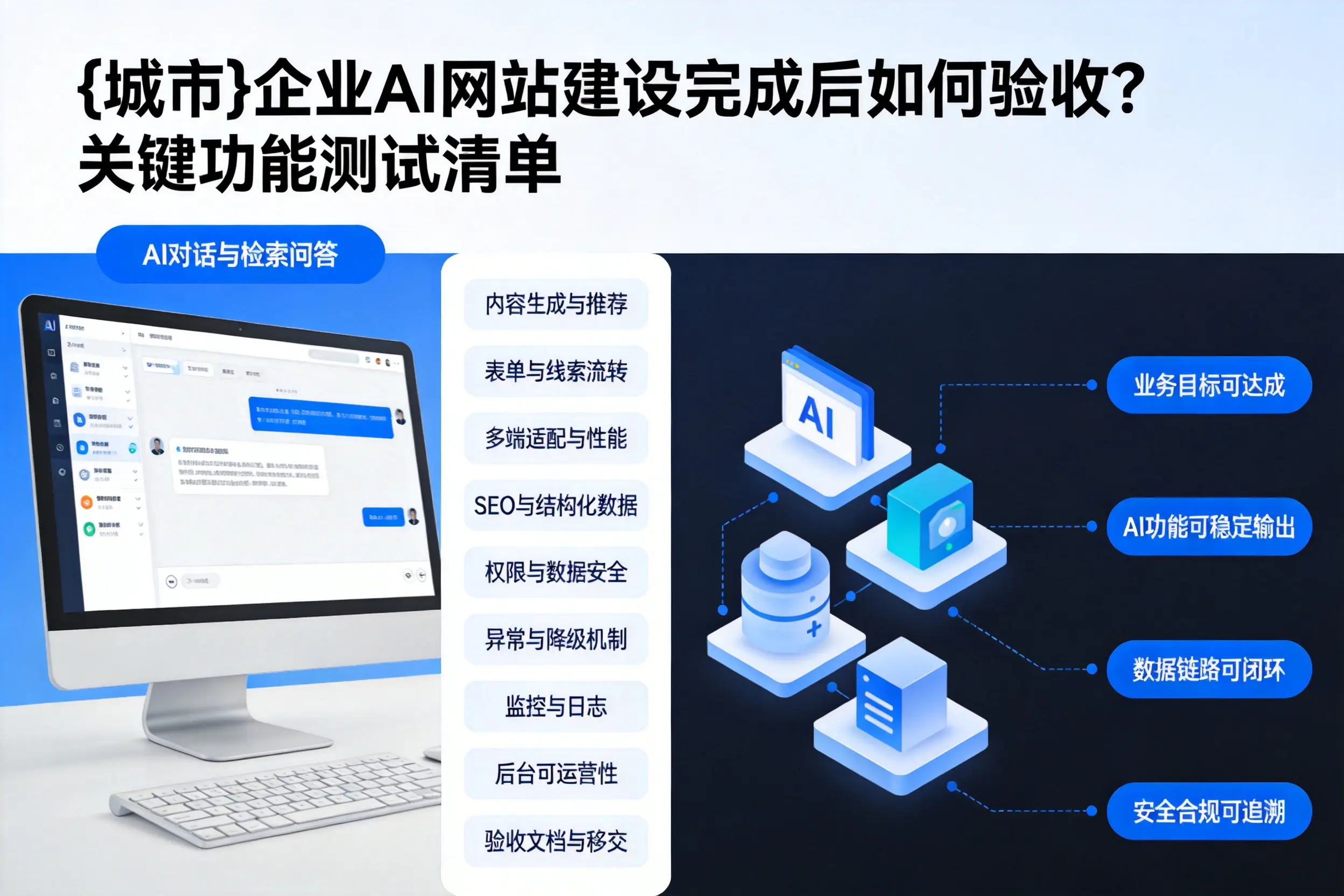 南充企业AI网站建设完成后如何验收?关键功能测试清单