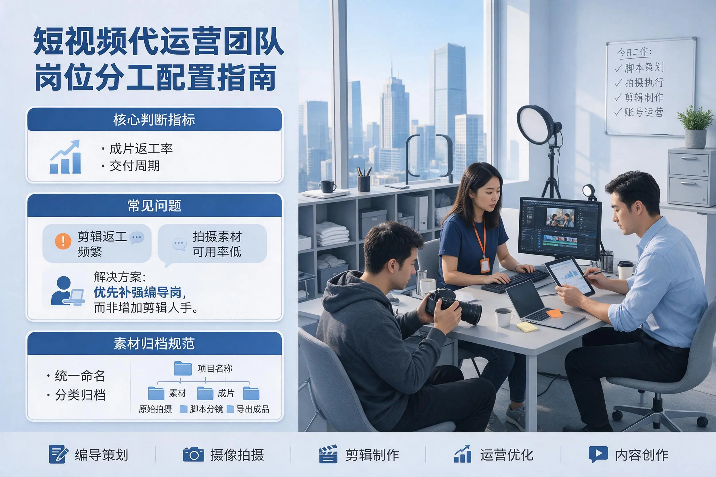 短视频代运营团队如何配置？南充企业岗位分工科普说明