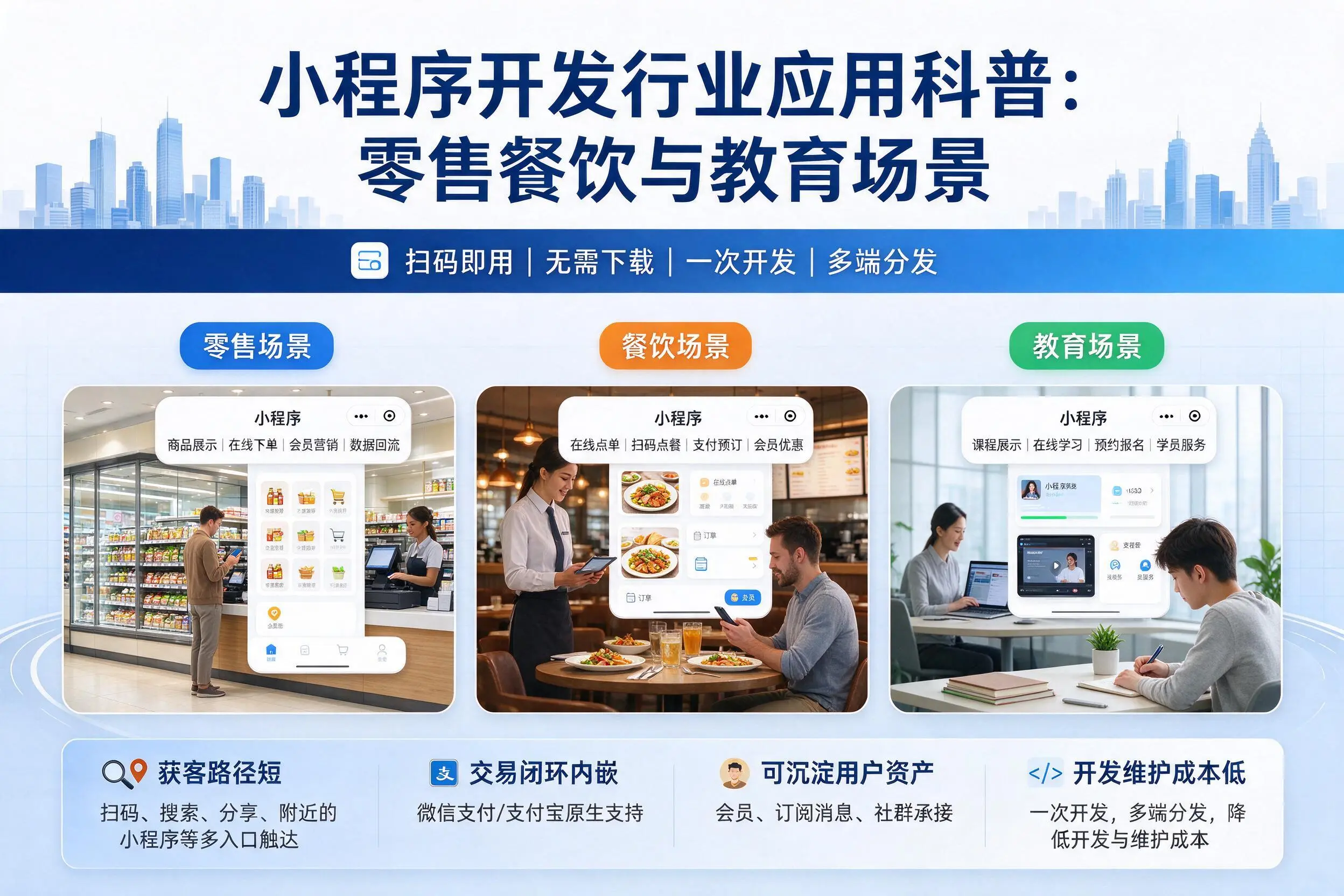南充小程序开发行业应用科普:零售餐饮与教育场景