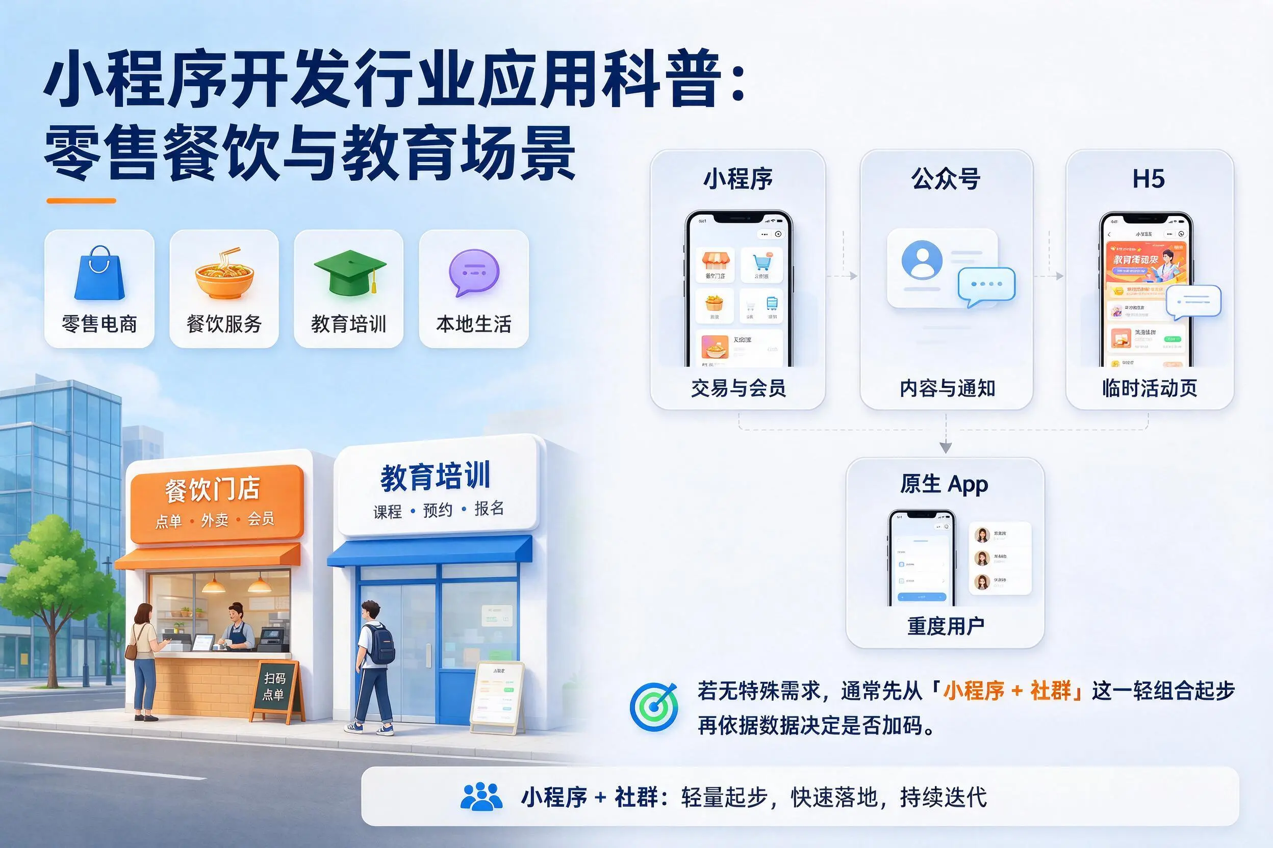 南充小程序开发行业应用科普:零售餐饮与教育场景