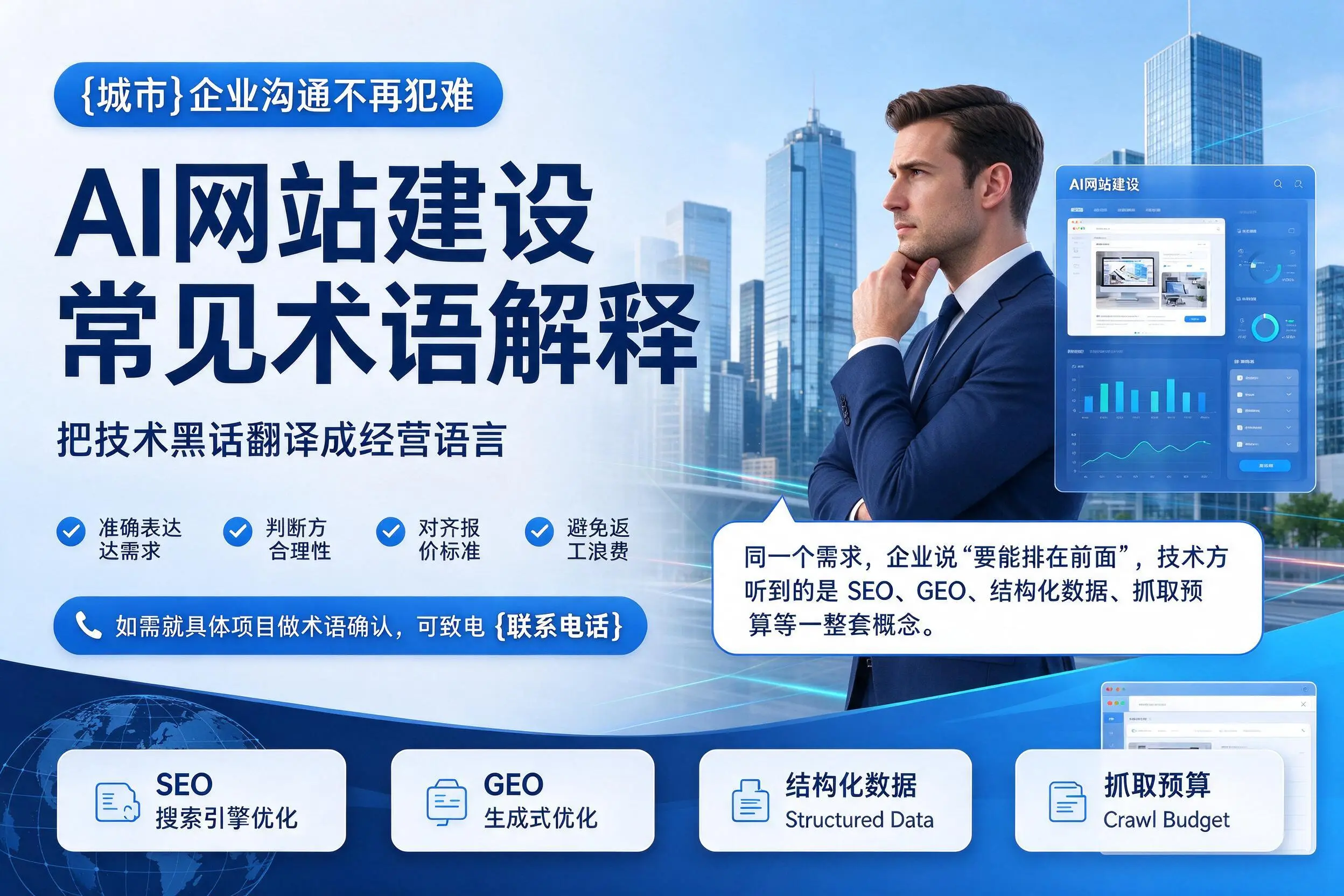 AI网站建设常见术语解释,南充企业沟通不再犯难