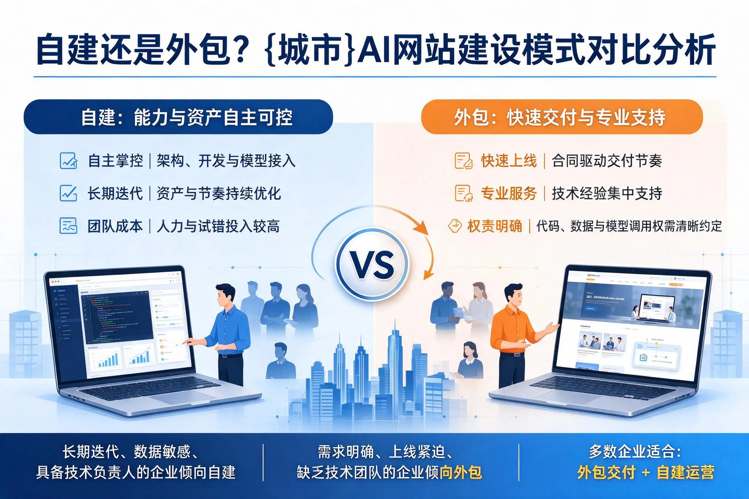 自建还是外包?南充AI网站建设模式对比分析