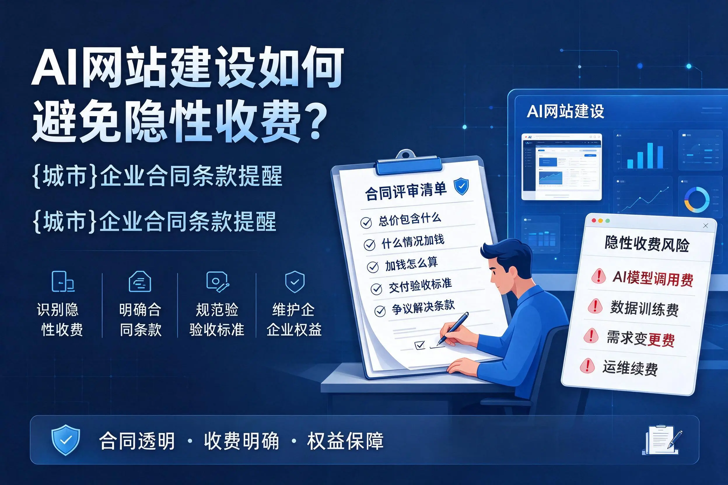 AI网站建设如何避免隐性收费?南充企业合同条款提醒